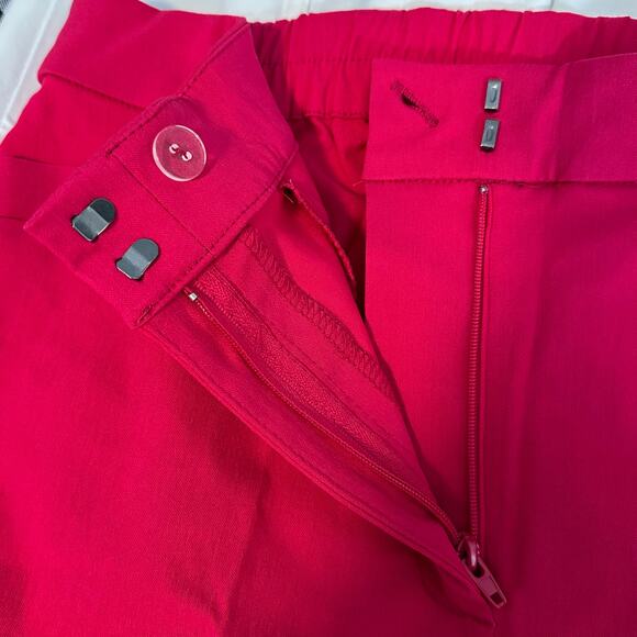Susan Graver Crop Zip Pants Trousers Dark Pink Womens Size 4 Smooth Front - Picture 8 of 10